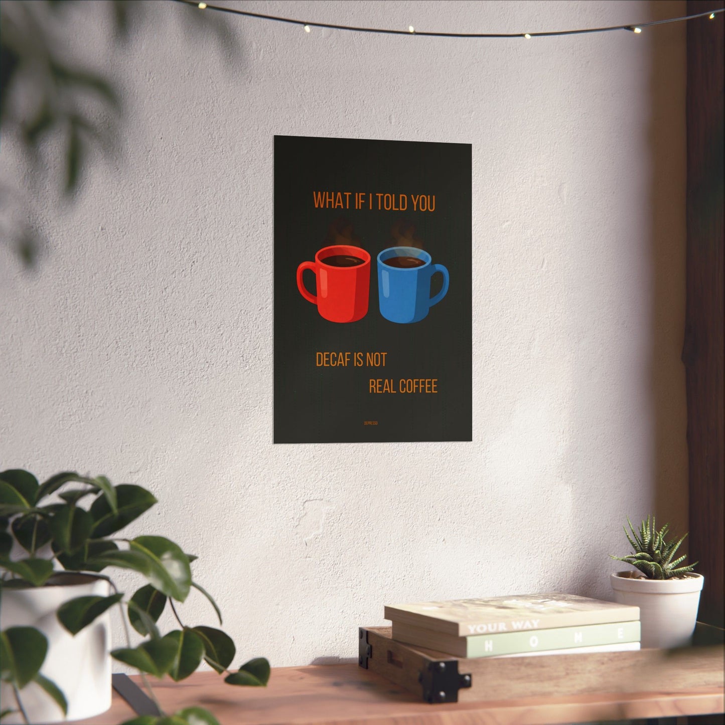 What If I Told You Decaf Is Not Real Coffee — Matrix Parody Coffee Art Print | Depresso