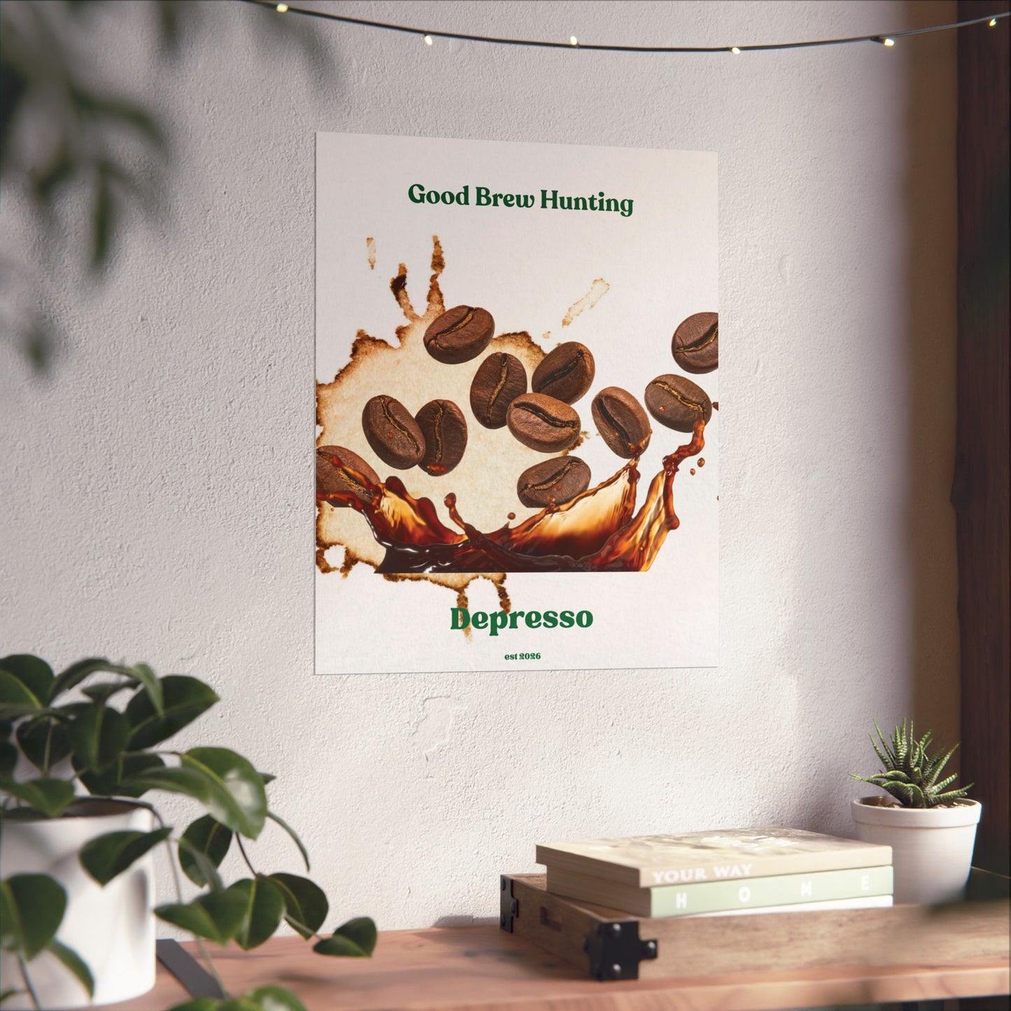 Good Brew Hunting Movie Poster — Funny Coffee Art Print