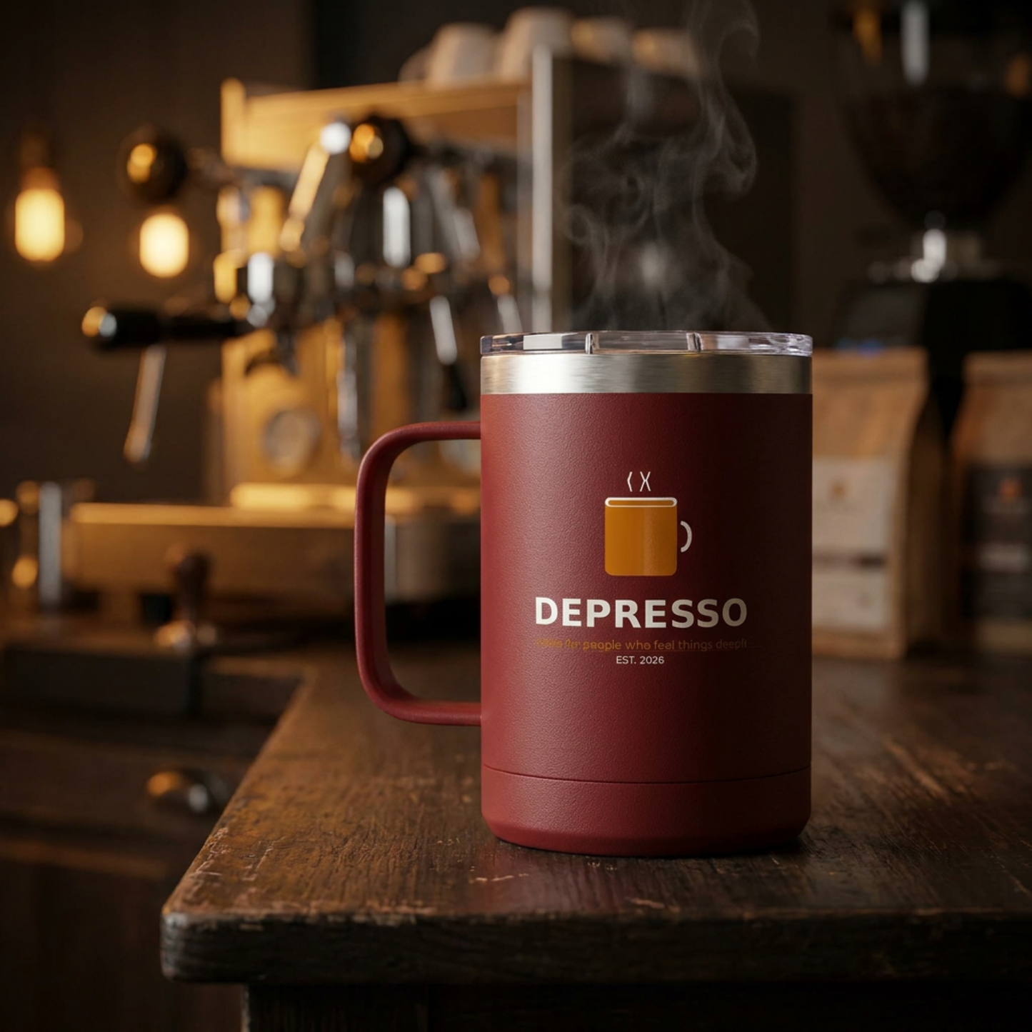 Depresso Coffee Mug Tumbler, 15oz