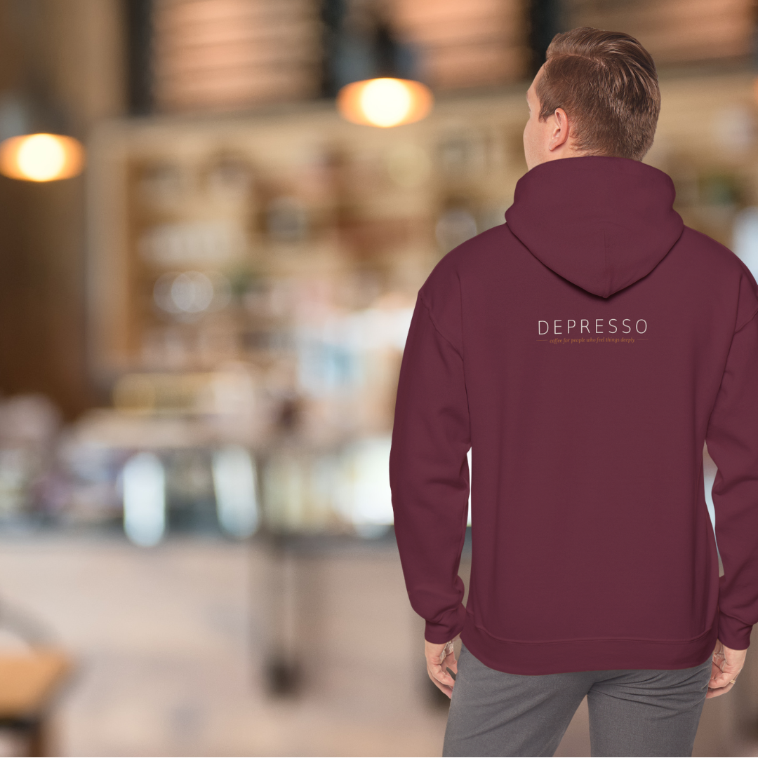 Depresso Unisex Hoodie — Coffee for People Who Feel Things Deeply