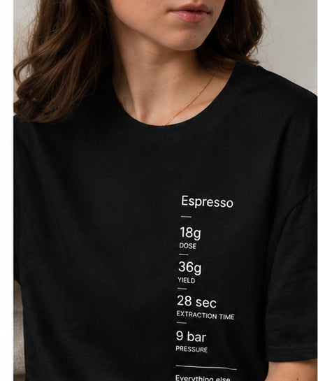 Espresso Spec Sheet Tee — Everything Else Is Out of Spec