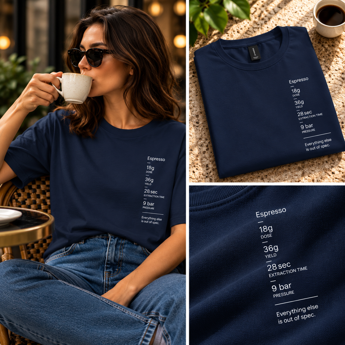 Espresso Spec Sheet Tee — Everything Else Is Out of Spec