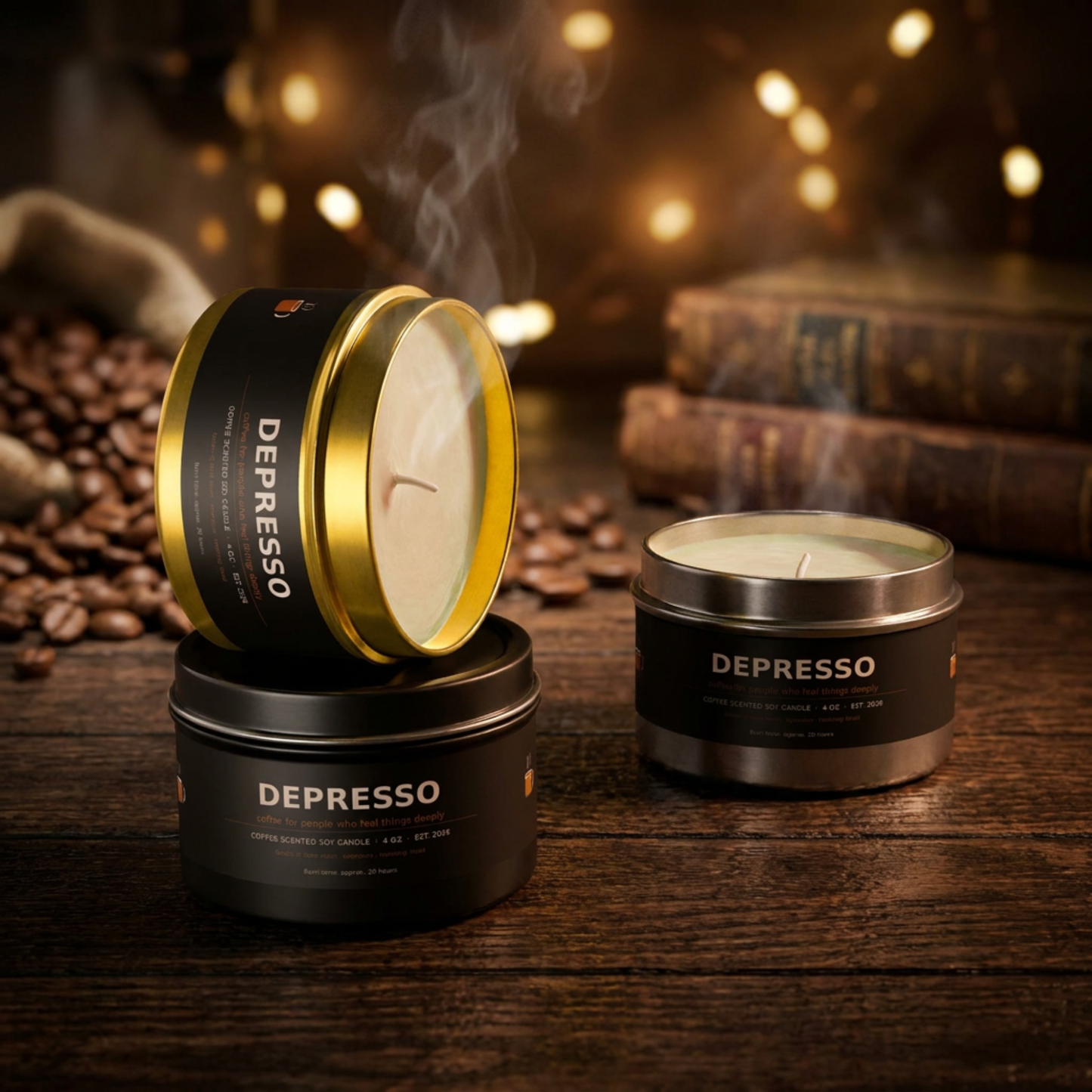 Depresso Coffee Scented Candle — 4oz Tin