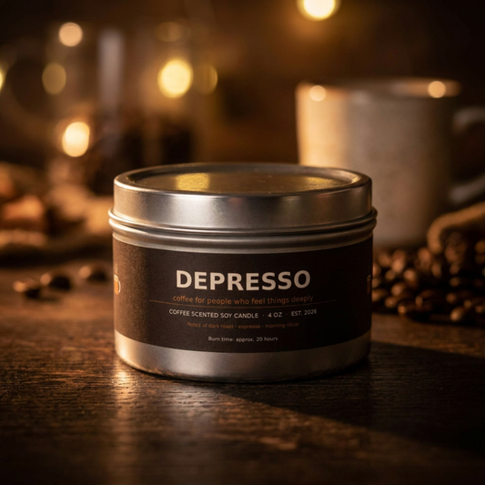Depresso Coffee Scented Candle — 4oz Tin