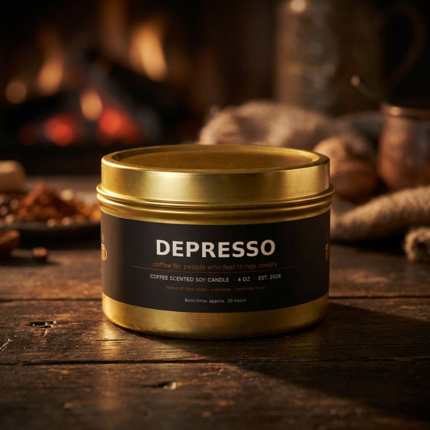 Depresso Coffee Scented Candle — 4oz Tin