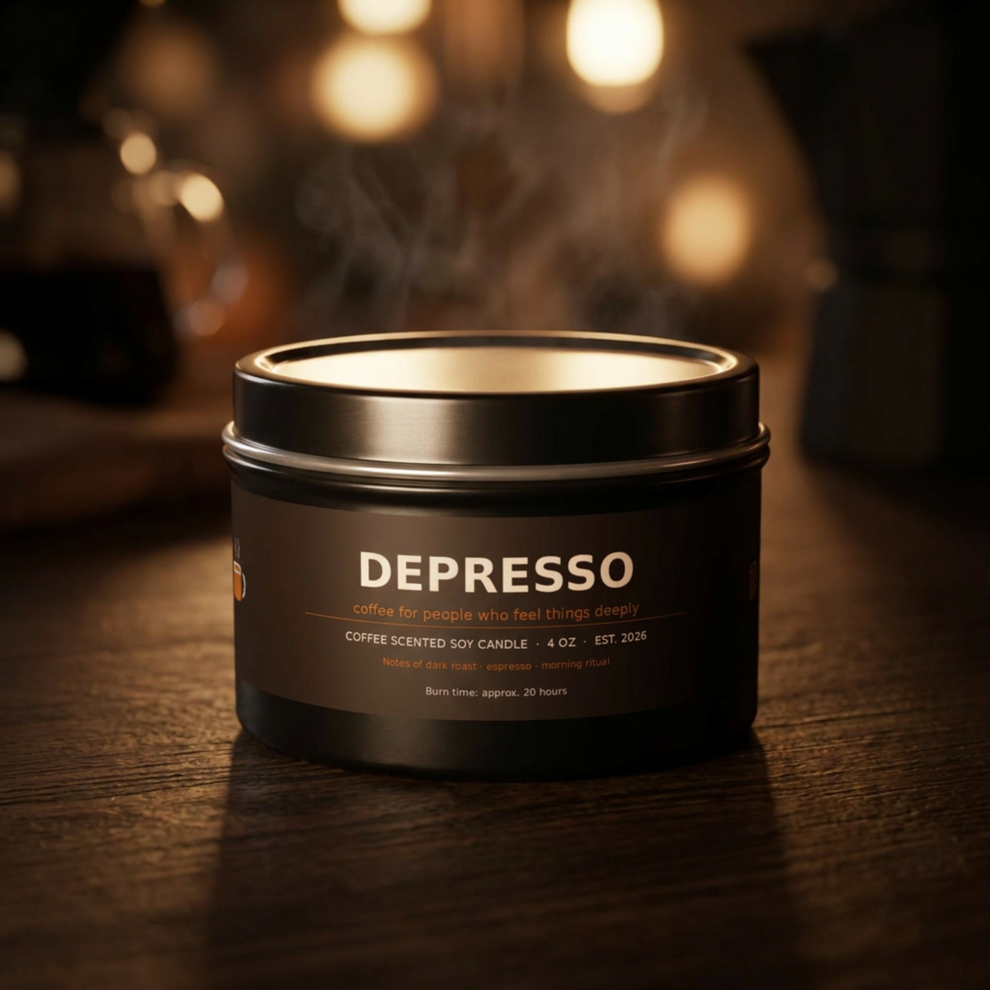 Depresso Coffee Scented Candle — 4oz Tin