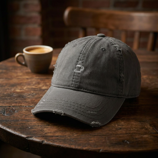 Depresso Dad Hat — Embroidered Coffee Mug Cap