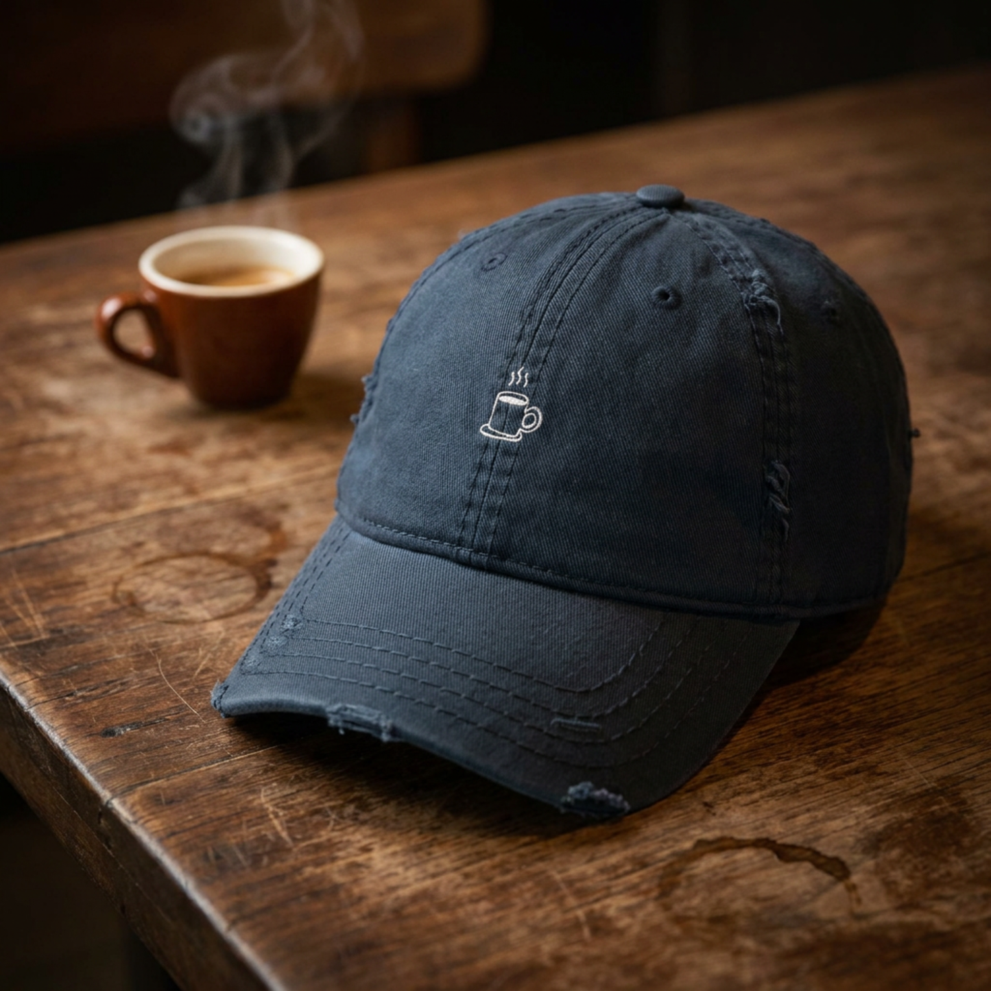 Depresso Dad Hat — Embroidered Coffee Mug Cap