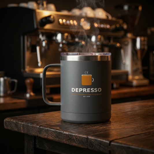 Depresso Coffee Mug Tumbler, 15oz