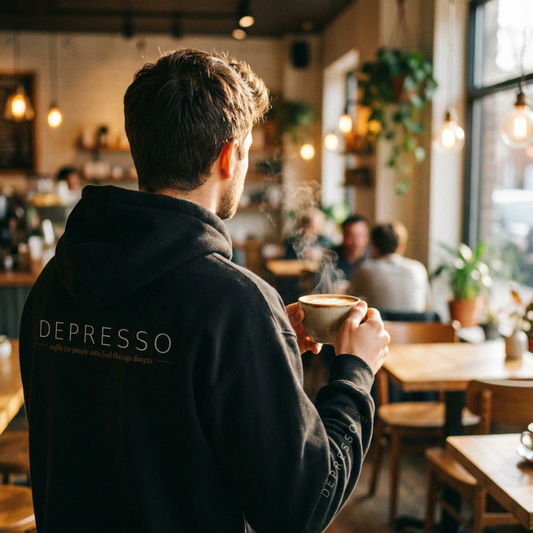Depresso Hoodie — Coffee Merch for Coffee Addicts